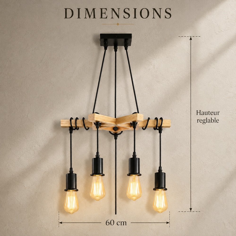 Dimensions : envergure 60 cm, hauteur réglable