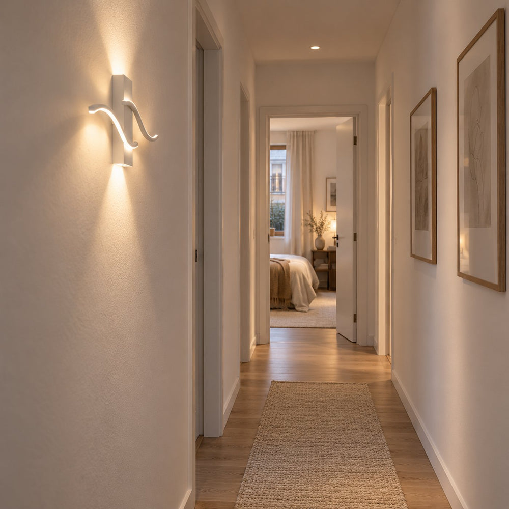 Applique murale salon LED, design moderne et simple - vague blanc 07 couloir #blanc