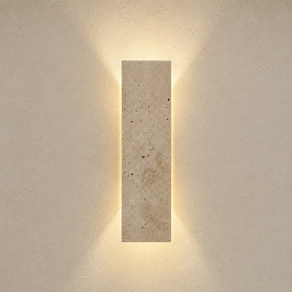 Applique murale intérieur et extérieur, travertin, LED 18 W