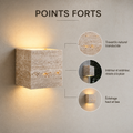 Points forts : travertin naturel translucide, intérieur et extérieur, éclairage haut et bas #12-cm