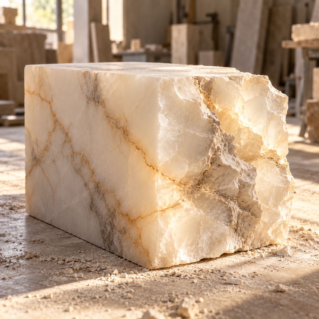 Roher Alabasterblock